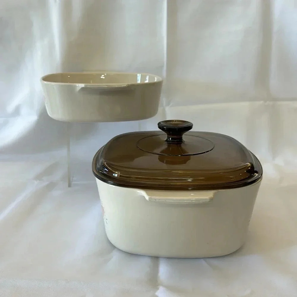 CorningWare FOREVER YOURS Casserole Bakeware Dishes A-3-B A-2-B with Brown Lid - Picture 2 of 8